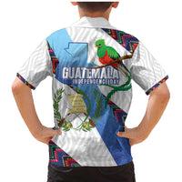 Guatemala Independence Day Family Matching Mermaid Dress and Hawaiian Shirt Resplendent Quetzal with Coat of Arms and Maya Textiles - Wonder Print Shop