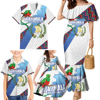 Guatemala Independence Day Family Matching Mermaid Dress and Hawaiian Shirt Resplendent Quetzal with Coat of Arms and Maya Textiles - Wonder Print Shop