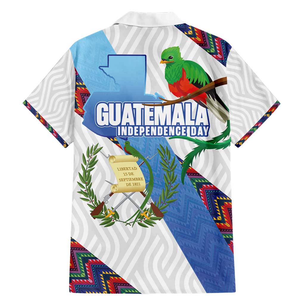 Guatemala Independence Day Family Matching Short Sleeve Bodycon Dress and Hawaiian Shirt Resplendent Quetzal with Coat of Arms and Maya Textiles - Wonder Print Shop