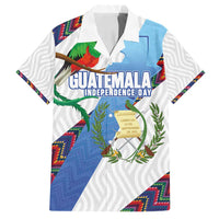 Guatemala Independence Day Family Matching Summer Maxi Dress and Hawaiian Shirt Resplendent Quetzal with Coat of Arms and Maya Textiles - Wonder Print Shop
