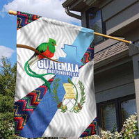 Guatemala Independence Day Garden Flag Resplendent Quetzal with Coat of Arms and Maya Textiles - Wonder Print Shop