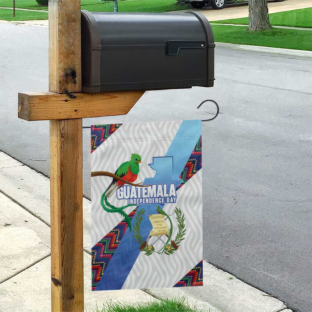 Guatemala Independence Day Garden Flag Resplendent Quetzal with Coat of Arms and Maya Textiles - Wonder Print Shop