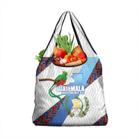 Guatemala Independence Day Grocery Bag Resplendent Quetzal with Coat of Arms and Maya Textiles - Wonder Print Shop