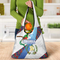 Guatemala Independence Day Grocery Bag Resplendent Quetzal with Coat of Arms and Maya Textiles - Wonder Print Shop