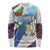 Guatemala Independence Day Long Sleeve Shirt Resplendent Quetzal with Coat of Arms and Maya Textiles - Wonder Print Shop