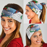 Guatemala Independence Day Neck Gaiter Resplendent Quetzal with Coat of Arms and Maya Textiles LT03