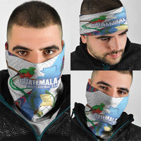 Guatemala Independence Day Neck Gaiter Resplendent Quetzal with Coat of Arms and Maya Textiles LT03
