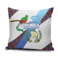 Guatemala Independence Day Pillow Cover Resplendent Quetzal with Coat of Arms and Maya Textiles - Wonder Print Shop