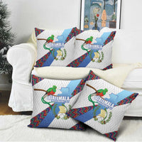 Guatemala Independence Day Pillow Cover Resplendent Quetzal with Coat of Arms and Maya Textiles - Wonder Print Shop
