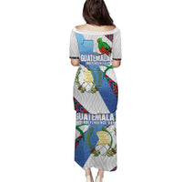 Guatemala Independence Day Puletasi Resplendent Quetzal with Coat of Arms and Maya Textiles - Wonder Print Shop
