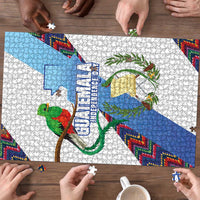 Guatemala Independence Day Puzzle Resplendent Quetzal with Coat of Arms and Maya Textiles - Wonder Print Shop