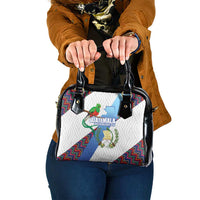 Guatemala Independence Day Shoulder Handbag Resplendent Quetzal with Coat of Arms and Maya Textiles - Wonder Print Shop