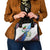 Guatemala Independence Day Shoulder Handbag Resplendent Quetzal with Coat of Arms and Maya Textiles - Wonder Print Shop