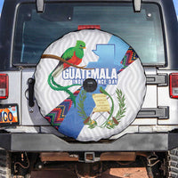 Guatemala Independence Day Spare Tire Cover Resplendent Quetzal with Coat of Arms and Maya Textiles - Wonder Print Shop