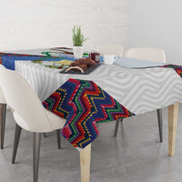 Guatemala Independence Day Tablecloth Resplendent Quetzal with Coat of Arms and Maya Textiles - Wonder Print Shop