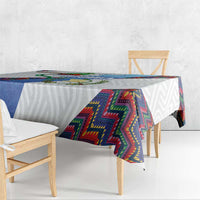 Guatemala Independence Day Tablecloth Resplendent Quetzal with Coat of Arms and Maya Textiles - Wonder Print Shop