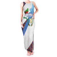 Guatemala Independence Day Tank Maxi Dress Resplendent Quetzal with Coat of Arms and Maya Textiles - Wonder Print Shop