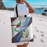 Guatemala Independence Day Tote Bag Resplendent Quetzal with Coat of Arms and Maya Textiles - Wonder Print Shop