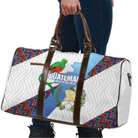 Guatemala Independence Day Travel Bag Resplendent Quetzal with Coat of Arms and Maya Textiles - Wonder Print Shop
