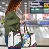 Guatemala Independence Day Travel Bag Resplendent Quetzal with Coat of Arms and Maya Textiles - Wonder Print Shop