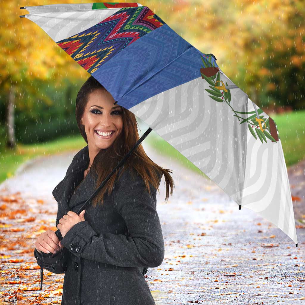 Guatemala Independence Day Umbrella Resplendent Quetzal with Coat of Arms and Maya Textiles - Wonder Print Shop