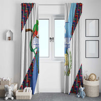 Guatemala Independence Day Window Curtain Resplendent Quetzal with Coat of Arms and Maya Textiles - Wonder Print Shop