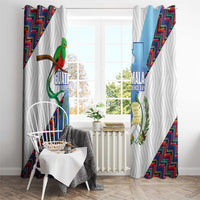 Guatemala Independence Day Window Curtain Resplendent Quetzal with Coat of Arms and Maya Textiles - Wonder Print Shop