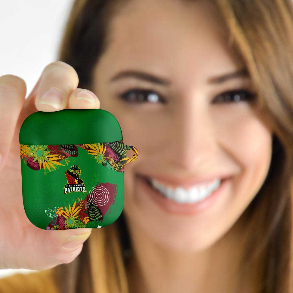 St Kitts and Nevis Cricket Patriots AirPods Case Caribbean Tropical Plants Sporty Green - Wonder Print Shop