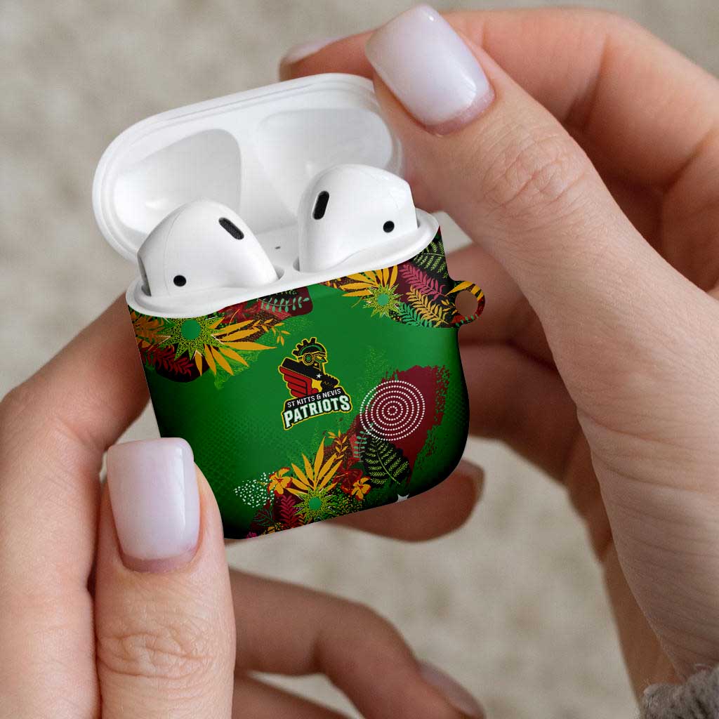 St Kitts and Nevis Cricket Patriots AirPods Case Caribbean Tropical Plants Sporty Green - Wonder Print Shop