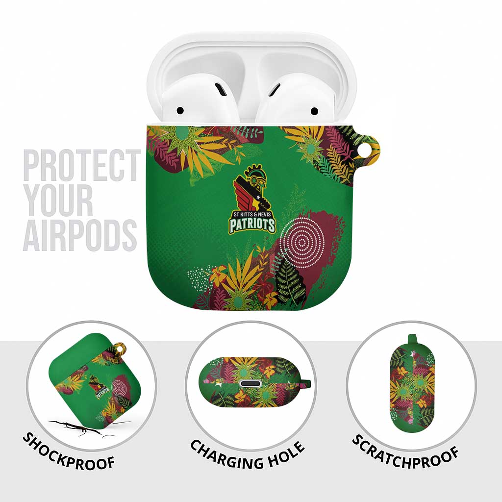 St Kitts and Nevis Cricket Patriots AirPods Case Caribbean Tropical Plants Sporty Green - Wonder Print Shop