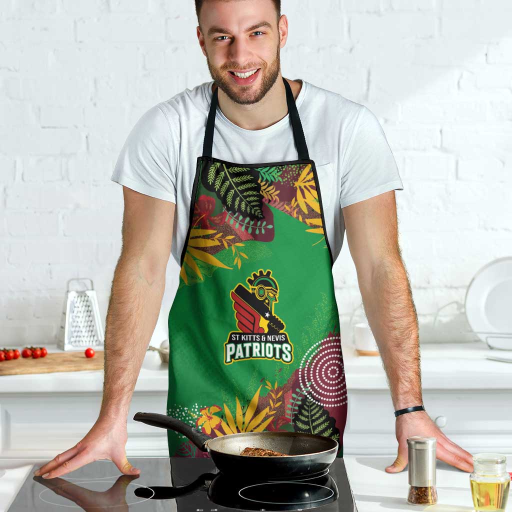 St Kitts and Nevis Cricket Patriots Apron Caribbean Tropical Plants Sporty Green - Wonder Print Shop