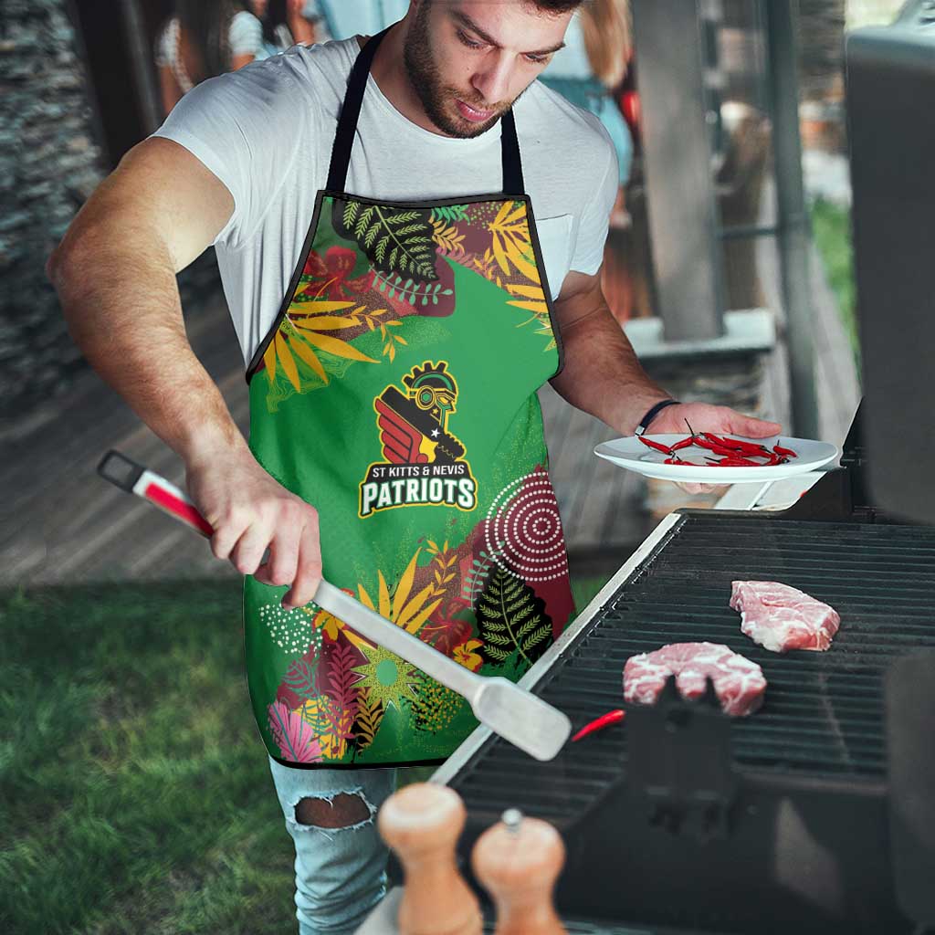 St Kitts and Nevis Cricket Patriots Apron Caribbean Tropical Plants Sporty Green - Wonder Print Shop