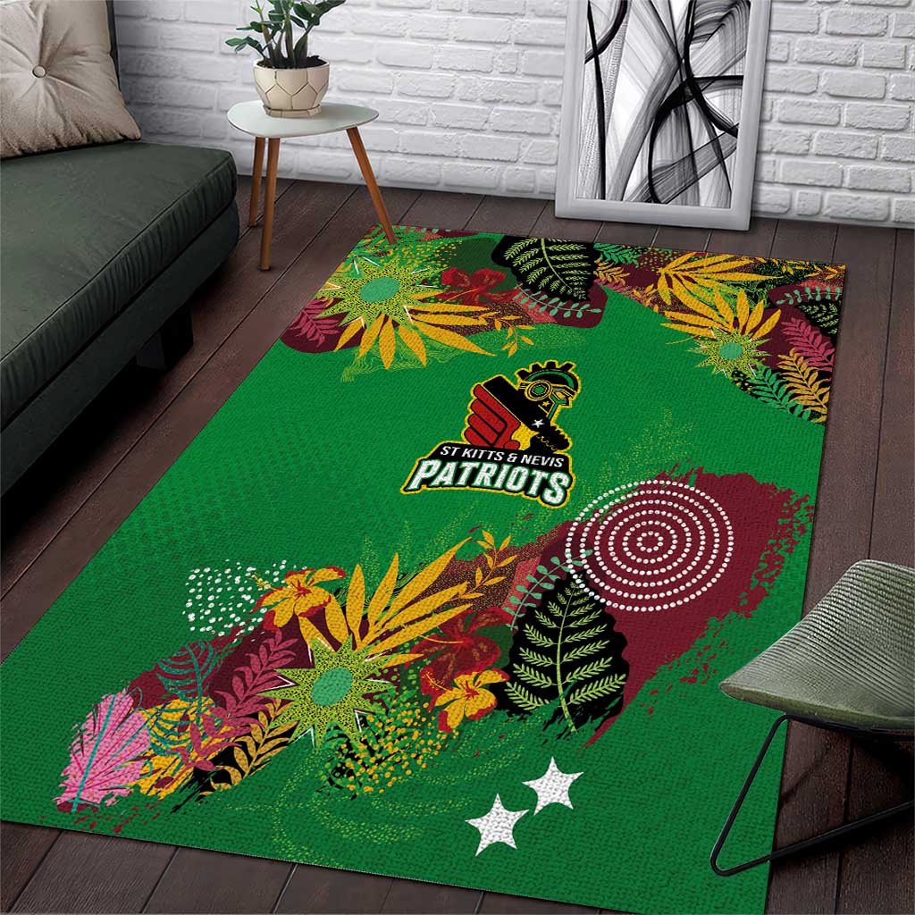 St Kitts and Nevis Cricket Patriots Area Rug Caribbean Tropical Plants Sporty Green - Wonder Print Shop