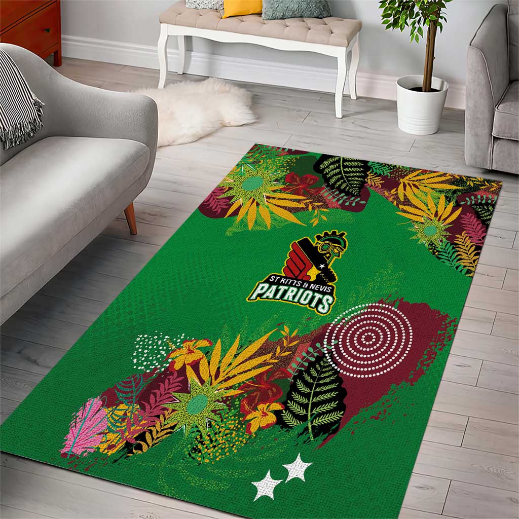 St Kitts and Nevis Cricket Patriots Area Rug Caribbean Tropical Plants Sporty Green - Wonder Print Shop