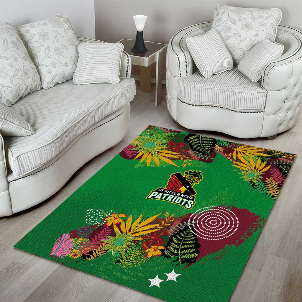 St Kitts and Nevis Cricket Patriots Area Rug Caribbean Tropical Plants Sporty Green - Wonder Print Shop