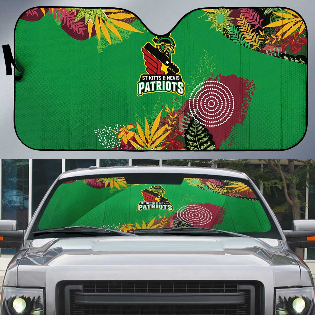 St Kitts and Nevis Cricket Patriots Auto Sun Shade Caribbean Tropical Plants Sporty Green - Wonder Print Shop