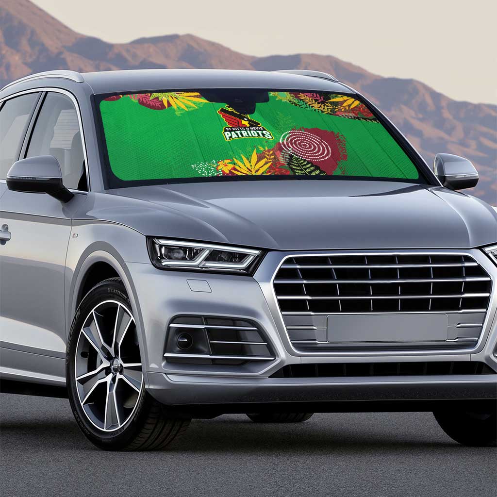 St Kitts and Nevis Cricket Patriots Auto Sun Shade Caribbean Tropical Plants Sporty Green - Wonder Print Shop