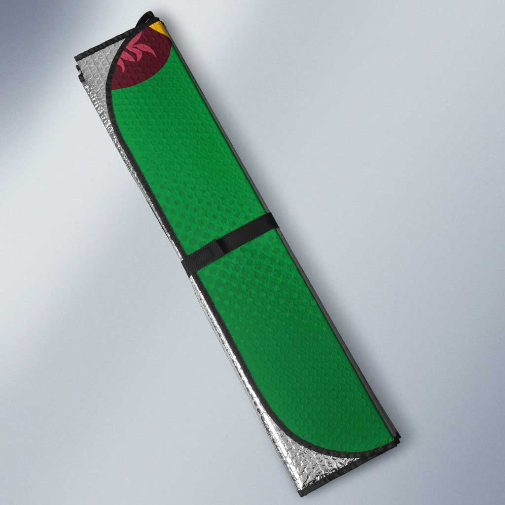 St Kitts and Nevis Cricket Patriots Auto Sun Shade Caribbean Tropical Plants Sporty Green - Wonder Print Shop