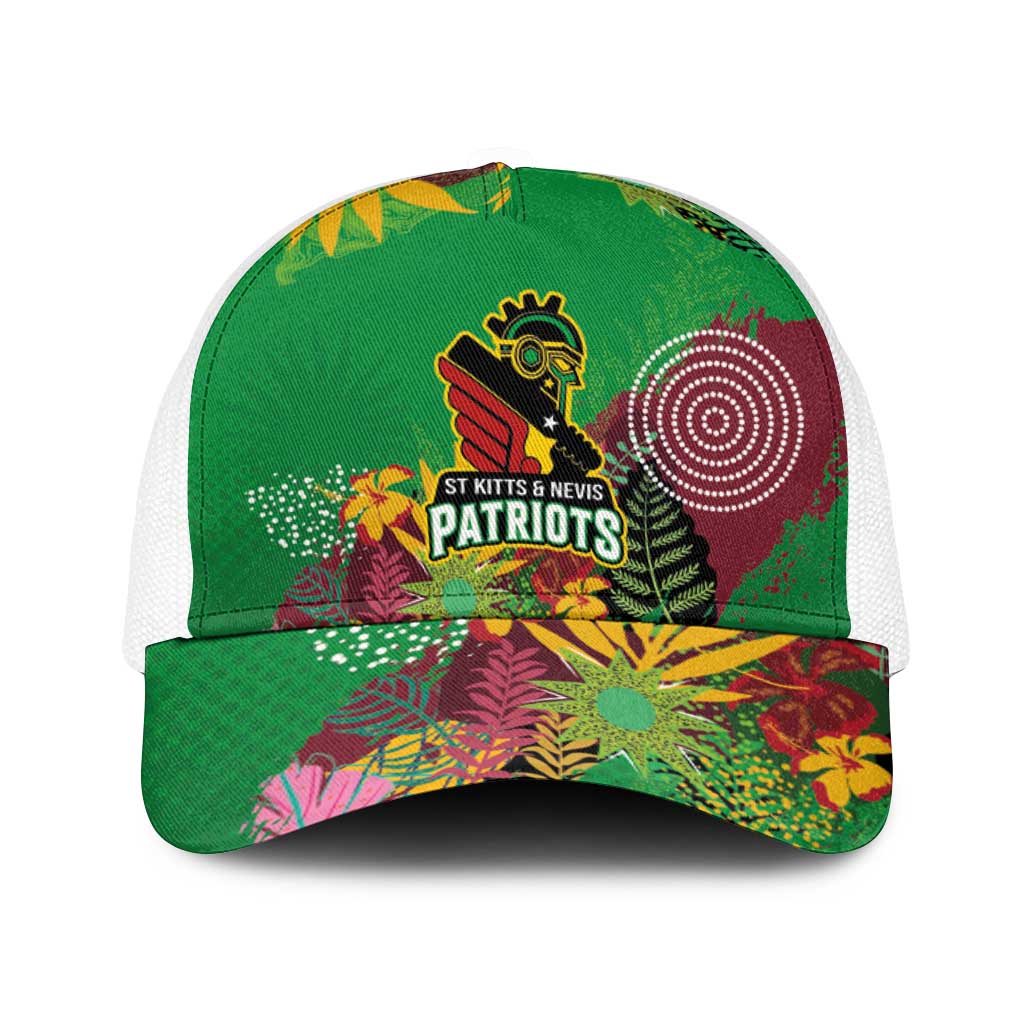 St Kitts and Nevis Cricket Patriots Baseball Net Cap Caribbean Tropical Plants Sporty Green - Wonder Print Shop