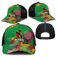 St Kitts and Nevis Cricket Patriots Baseball Net Cap Caribbean Tropical Plants Sporty Green - Wonder Print Shop