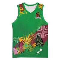 Custom St Kitts and Nevis Cricket Patriots Basketball Jersey Caribbean Tropical Plants Sporty Green - Wonder Print Shop