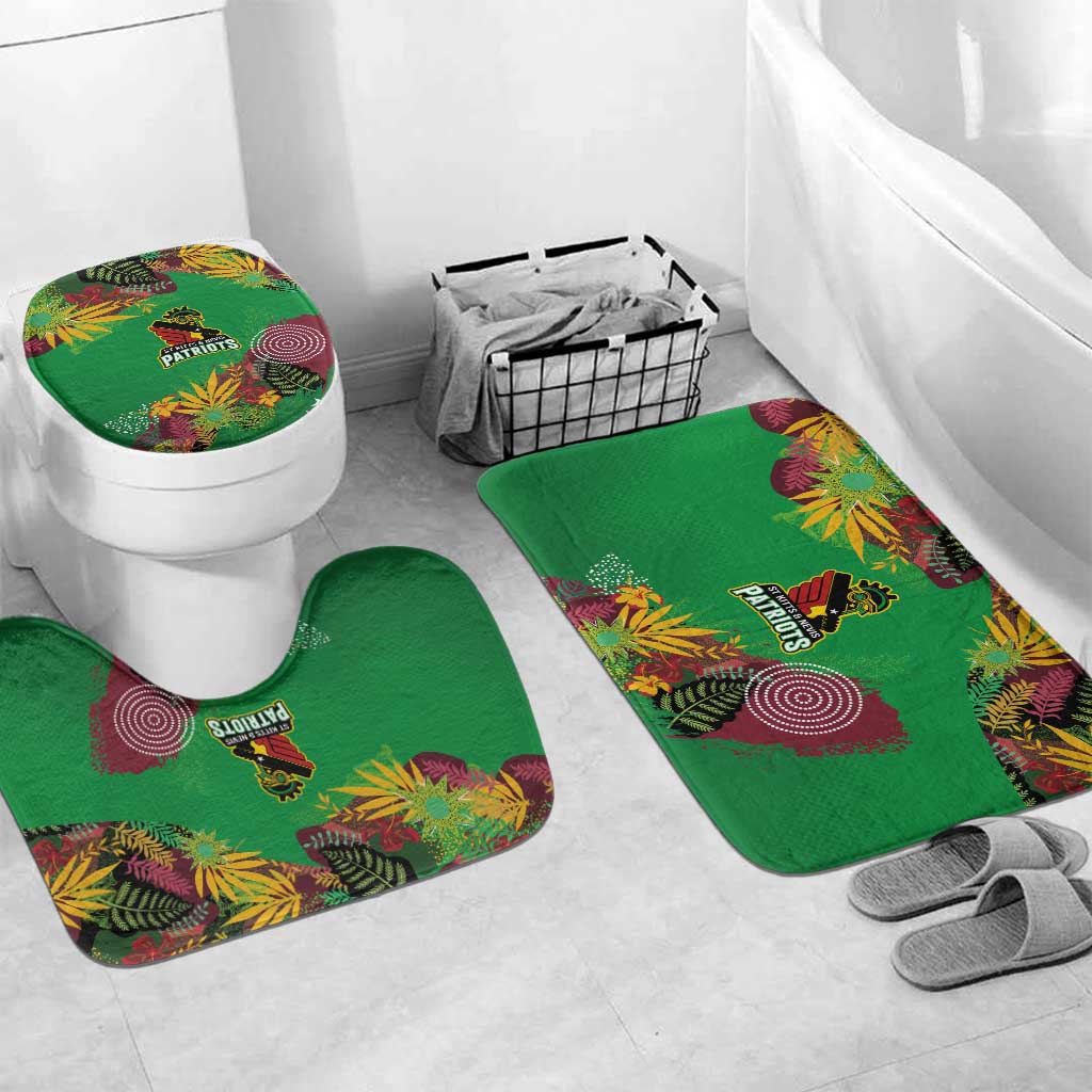 St Kitts and Nevis Cricket Patriots Bathroom Set Caribbean Tropical Plants Sporty Green - Wonder Print Shop