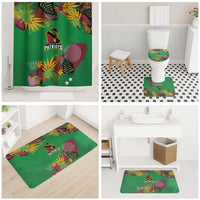 St Kitts and Nevis Cricket Patriots Bathroom Set Caribbean Tropical Plants Sporty Green - Wonder Print Shop