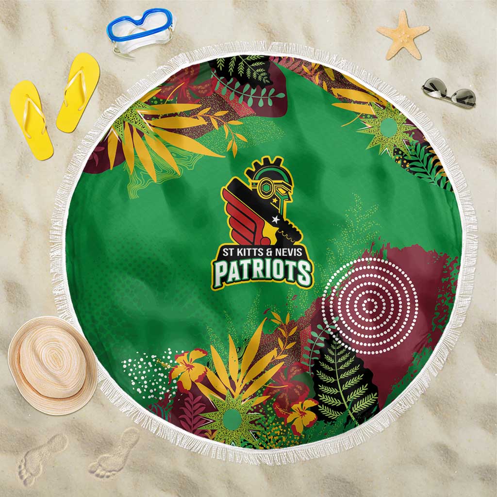 St Kitts and Nevis Cricket Patriots Beach Blanket Caribbean Tropical Plants Sporty Green - Wonder Print Shop