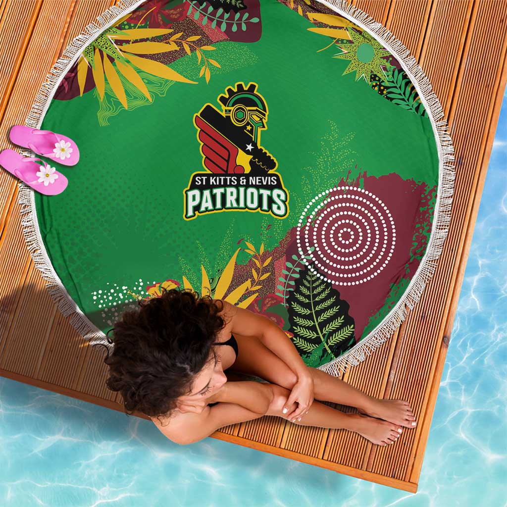 St Kitts and Nevis Cricket Patriots Beach Blanket Caribbean Tropical Plants Sporty Green - Wonder Print Shop