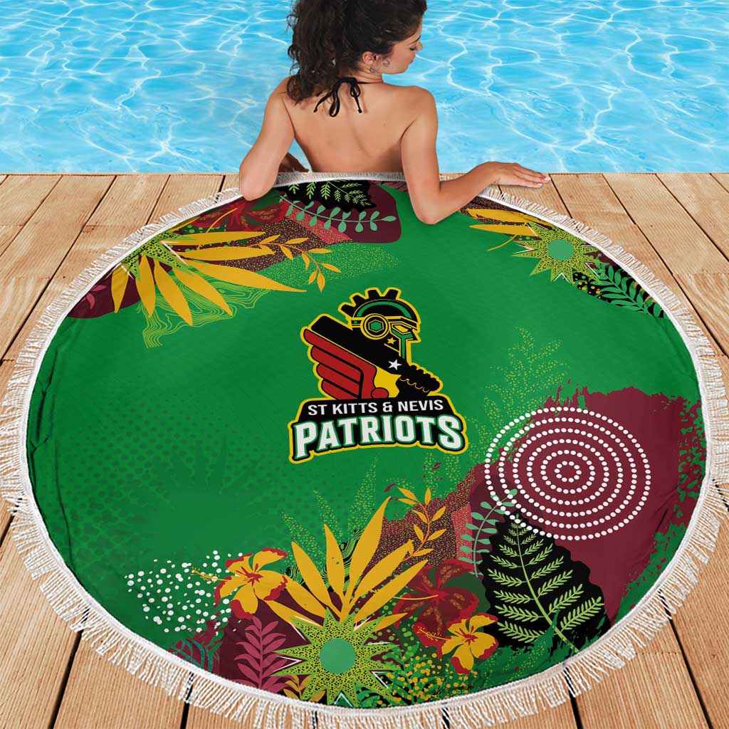 St Kitts and Nevis Cricket Patriots Beach Blanket Caribbean Tropical Plants Sporty Green - Wonder Print Shop