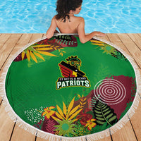 St Kitts and Nevis Cricket Patriots Beach Blanket Caribbean Tropical Plants Sporty Green - Wonder Print Shop