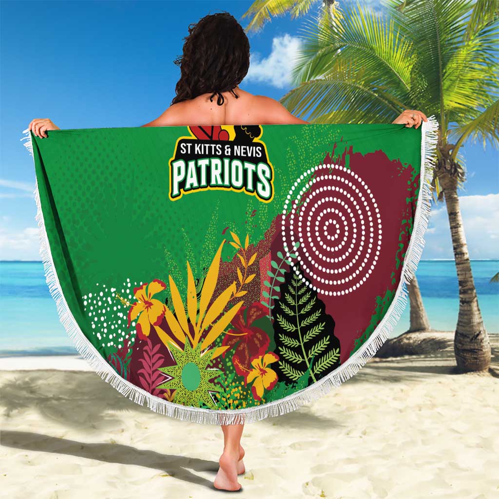 St Kitts and Nevis Cricket Patriots Beach Blanket Caribbean Tropical Plants Sporty Green - Wonder Print Shop