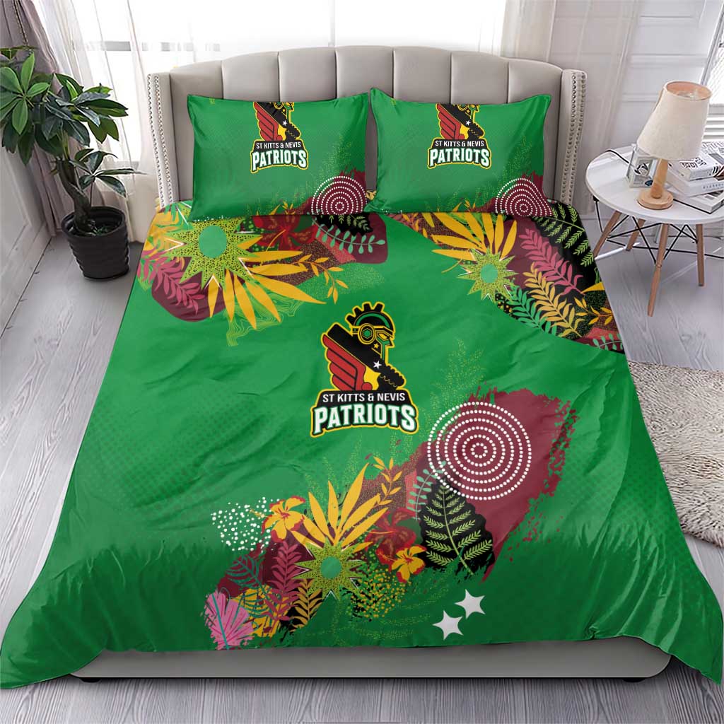 St Kitts and Nevis Cricket Patriots Bedding Set Caribbean Tropical Plants Sporty Green - Wonder Print Shop