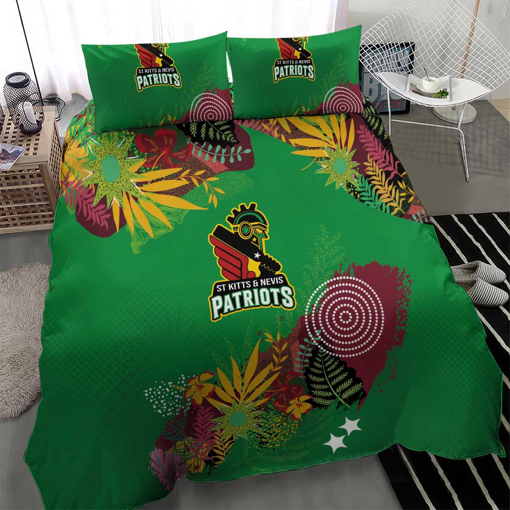 St Kitts and Nevis Cricket Patriots Bedding Set Caribbean Tropical Plants Sporty Green - Wonder Print Shop